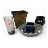 Decorative Planters, Vessels & Pebble Bowl Lot
