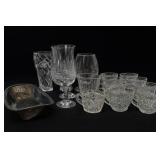 Mixed Cut Glassware Set With Punch Cups