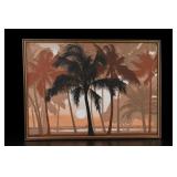 Letterman Sunset Over Tropical Palm Trees Artwork