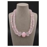 AVON Sheer Pink Lucite Statement Necklace