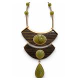 Chico's Green Beaded Statement Necklace