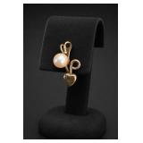 Gold-Filled Pearl Heart Pendant