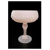 Indiana Glass Diamond Point Pink Satin Compote