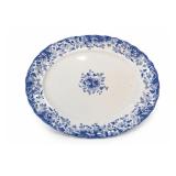 Antique English Blue & White Floral Platter