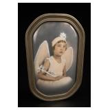Signed Hara Hunt Floral Artwork In Bamboo Frame