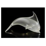 Clear Glass Dolphin Sculpture