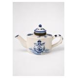 Blue White Delft Style Hinged Trinket Teapot