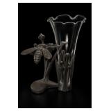 Dale Tiffany Dragonfly Lily Glass Vase