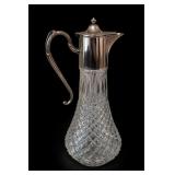 Silver-Plated Cut Glass Pitcher