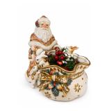 Fitz And Floyd Snowy Woods Santa Candy Dish