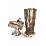 German Silver Floral Pitcher Vase & Spoon Set