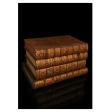 French Book Form Decanter Set With 5 Glasses