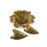 Virginia Metalcrafters Brass Leaf Dish Set 3-Piece