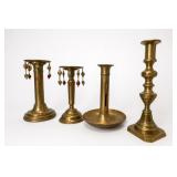 Set Of 4 Brass Candlesticks