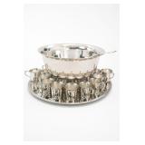 Wallace Silverplate Punch Bowl Set With 18 Cups