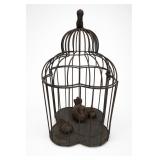 Decorative Metal Bird Cage With Bird Figures