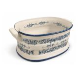 Vintage Italian Blue & White Porcelain Foot Bath