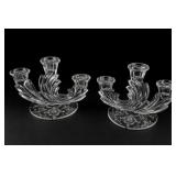 Fostoria Corsage Baroque 3-Light Candelabra Pair