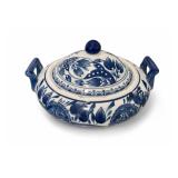 Made In China Blue-White Fish Motif Covered Tureen