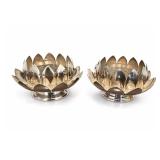 Reed & Barton 3002 Silverplate Lotus Bowls, Pair