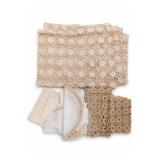 Vintage Crochet Lace Table Linens & Trim Lot