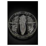 Indiana Glass Embossed Divided Relish Tray