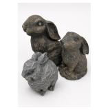 Gray Rabbit Garden Décor Set of 3