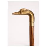 Brass Duck Handle Wooden Walking Stick Cane