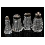 Four Cut Glass Salt & Pepper Shakers
