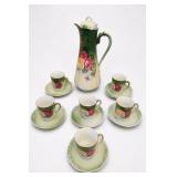 Bavaria Floral China Set Pitcher 5 Cups Saucers