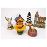 Porcelain Hinged Trinket Box Set, 6 Pieces