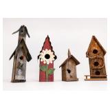 Decorative Wooden Birdhouse Set of 4