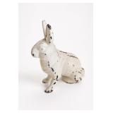 White Cast Iron Rabbit Figurine