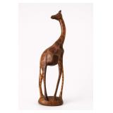 Hand-Carved Wooden Giraffe Figurine