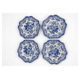 Spode Blue Room British Flowers-Rosa 4-Plate Set