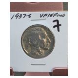 1937-S Buffalo Nickel, Fine