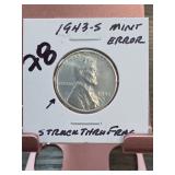 1960-D Lincoln Memorial Cent, RD, Big Cud Variety