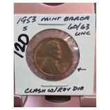 1945-S Lincoln Wheat Cent, CH. RED UNC.