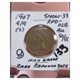 1942 Lincoln Wheat Cent, GEM. RED UNC