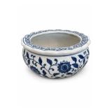 Blue & White Floral Chinese Ceramic Planter