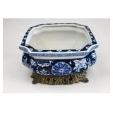 Bombay Blue Floral Planter
