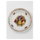 Fruit Decorated Porcelain Plate With Crest