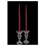 Fostoria Clear Glass Candlestick Pair