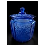 Anchor Hocking Mayfair Cobalt Glass Cookie Jar