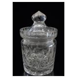 Cut Crystal Biscuit Barrel Jar With Lid