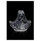 Clear Cut Crystal Glass Basket