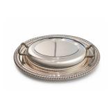 Silverplate Covered Oval Serving Dish With Handles