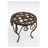 Cast Iron Floral Plant Stand With Scrollwork
