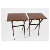 Pair Of Mid-Century Folding Wood Tray Tables