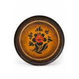 Signed George Burton Floral Painted Wood Tray